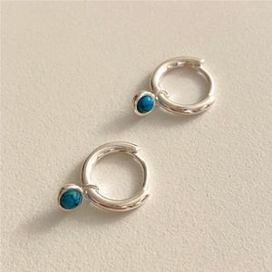 Boucles d'oreilles SHANICE 925 argent Sterling aiguille mode cerceau pour femmes bleu Turquoise pendentif haute luxe bijoux pour femmes