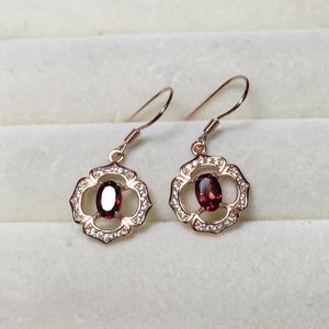 Boucles d'oreilles à tige boutique Promotion produit 925 pur argent grenat naturel y compris certificat pour ami cadeau dame