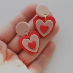 Pendientes de tuerca Primavera Lindos colgantes Corazones Envuelven Colección de San Valentín Rosa Sellos rojos Concha Formas múltiples Regalos Juegos de arcilla polimérica para