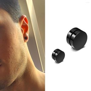 Boucles d'oreilles en acier inoxydable pour hommes et femmes, faux clous noirs magnétiques puissants, Non percés, sans trous d'oreille, pour femmes