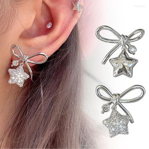 Boucles d'oreilles à tige Star Drop Dangle Bow-Five-Pointed Stud-Earrings Punk Boho Shiny-Earrings Valentines Day Gifts For Couple