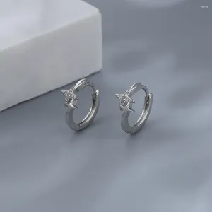 Boucles d'oreilles tendance couleur argent cerceau croix étoiles brillantes pour femmes fille cadeau bijoux de mode livraison directe en gros