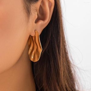 Boucles d'oreilles Vintage grande feuille de métal inégale pour les femmes déclaration africaine grande 2023 accessoires de bijoux de mode femme