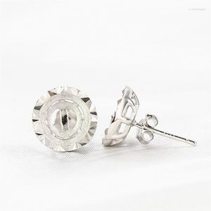 Boucles d'oreilles en argent Sterling 925, 10 pièces/lot, 4x4mm, 8x8mm, 9x9mm, 10x10mm, Cabochon rond, réglage Semi-montage, vente en gros