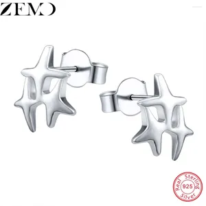 Boucles d'oreilles Zemo 925 Sterling Silver 3 Four étoiles Studs pour femmes étoiles peignes d'oreille Broits de boucles de fiançailles