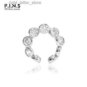 Stud F.I.N.S 1 pieza simple S925 plata esterlina clip de oreja de cristal redondo sin perforación CZ hebilla de cartílago de oreja joyería fina apilable YQ231211