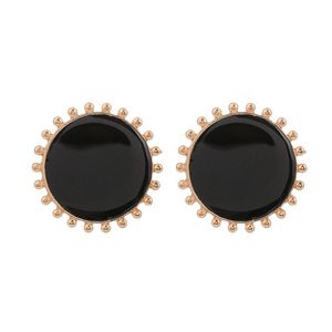 Stud moda círculo geométrico colorido pendientes esmalte negro blanco rojo sol en forma grande para mujeres Vinatge joyería