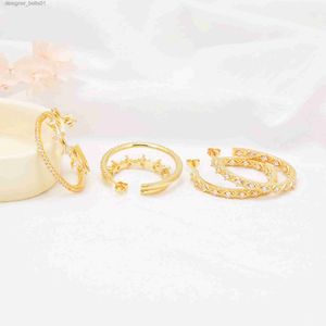 Stud Accesorios de joyería de color dorado Anillo de oreja de bricolaje Suministros para hacer aretes abiertos de circón pavimentados Hacer en GuangZhou Envío gratis L231117