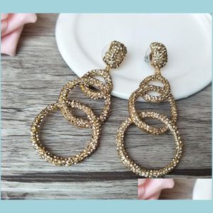 Stud Naturel Blanc Corail Dangle Boucles D'oreilles Pavé Cristal D'or Strass Tridacna Shell Perles À La Main Mode Femmes Bijoux Er241 D Dhcoe