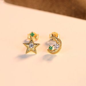 Stud New Fashion Star Moon Plaqué Bijoux Boucles d'oreilles asymétriques Bijoux pour femmes Fête de mariage Saint Valentin Souvenir de Noël Cadeau SPC