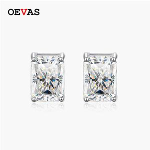 Stud OEVAS Classic % 925 Plata de ley Real Moissanite Piedra preciosa Pendientes de oro blanco Pendientes Stud para mujeres Joyería fina al por mayor P230411