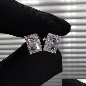 Stud Radiant Cut 2ct Diamond Earring 100 Real 925 Sterling Jewelry promesse de boucles d'oreilles de fiançailles pour les femmes Bridal Drop del Dhmdb