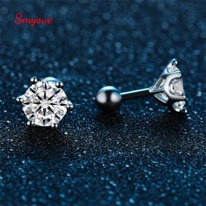 Stud Smyoue 022ct Rosca Tornillo Studs Pendientes para mujer D Prueba incolora Pasada Laboratorio Creado Pendiente de diamante S925 Plata 221104