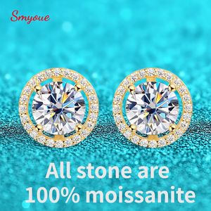 Stud Smyoung plaqué rhodium 052CT Toutes les boucles d'oreilles en silice fondue Convient aux femmes Bijoux de mariage en diamant étincelant Argent sterling 925 GRA 230719