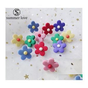 Stud Tournesol Boucles D'oreilles Femme En Argile Polymère Fleur Petit Mode Bonbons Couleur Bijoux Pour Femmes Filles Cadeau Wholesalez Drop Delivery Dhe0B