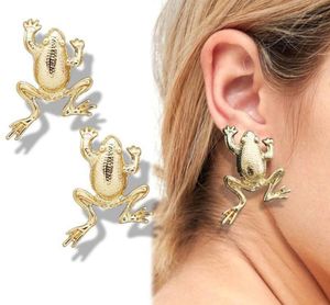 Estudio Tribal Fairytale Big Rana Detalled Animal Toad Art Deco Ear Studs Gold Jewelry Dossy Dress Gothic17522805