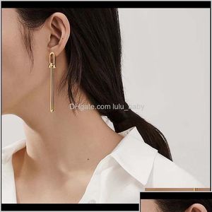 Stud Vintage Brand Gothic Metal Link chaîne pour femmes Bijoux goth Femme Brincos Punk Earge Bamboo Studs Geometric Pea Hxlpm Drop del Dhlme