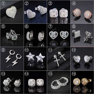 Stud Vvs Pendiente de diamante Precio de fábrica 10k 14k 18k Oro macizo Pendientes de aro de corte brillante redondo Hombres Mujeres