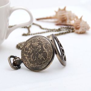 Étudiants garçons filles montre de poche de caractère romain 40MM collier bijoux vintage en gros version coréenne chaîne de pull montre de mode