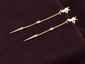 Ohrstecker Y SL Opyum Strass Spike Metallohrringe in Gold Iconic Collection Rabatt Designerschmuck für Frauen mit Staubbeutelbox Fendave