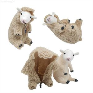 Animales de peluche rellenos 16 cm Lindo Felissimo YOU + MORE Juguete de peluche de alpaca afeitado Divertido Furry Lamb Doll Sheep Plushies con ropa Apaciguar regalos de cumpleaños L230707