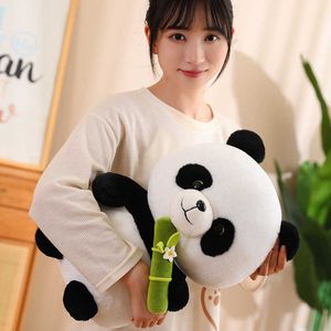 Animales de peluche de 25 cm, juguetes de peluche Panda, osos panda de bambú lindos con muñeco de peluche de bambú, juguete de peluche para niños, el mejor regalo