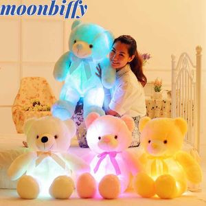 Animales de peluche de 32 CM Luminoso Creativo Iluminar LED Oso de peluche Animal Juguete Colorido Brillante Regalo de Navidad para niños Y2210