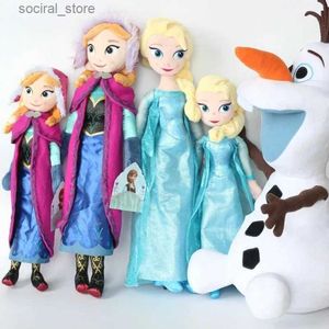 Animaux en peluche en peluche 50 cm Frozen Anna Elsa Dolls Snow Queen Princesse Anna Elsa Doll Toys Frozen Frozen Enfants Toys Anniversaire Cadeau de Noël L411