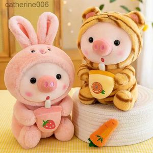 Gefüllte Plüschtiere Bubble Pig Plüschtier Stofftier Hase Frosch Tiger Kissen Tasse Milchtee Boba Plushies Puppe Geburtstagsgeschenk Kuscheliges BabyL231228