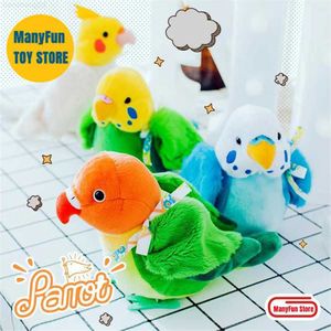 Animales de peluche de peluche Budgerigar Cockatiel Parrot Anime de alta fidelidad Lindo Plushie Budgie Bird Juguetes de peluche Animales realistas Simulación Muñeco de peluche Kid L230707