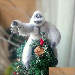 Animales de peluche de peluche Maldito muñeco de nieve Abominable Joyería de fieltro Aguja interesante Decoración del árbol de Navidad Venta al por mayor Juguetes de entrega Dhn4D