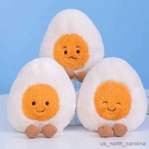 Animaux en peluche pelucheux super doux oeuf à la coque en peluche peluche poupée nourriture en peluche longue peluche différentes émotions bébé apaiser jouets enfants