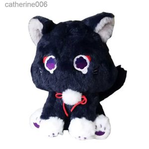 Stuffed Plush Animals Game Genshin Black Scaramouche Cat Fluffy Impact Wanderer Pet Plush Toys Cosplay Doll Soft Stuffed Pillow Gift For KidsL231228