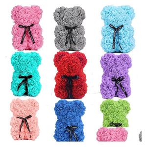 Animali di peluche ripieni Nuovo regalo di San Valentino Pe Rose Bear Toys con scatola Farcito Fl Of Love Romantic Teddy Bears Doll Cute Girlfrien Dhlnj