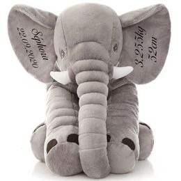 Animaux en peluche en peluche Personnaliser Nom Enfants Jouets en peluche Animal en peluche Doux Gris Éléphant Oreiller Bébé Sommeil Jouets En Peluche Jouets 5 couleurs 60cm 80cm 230617