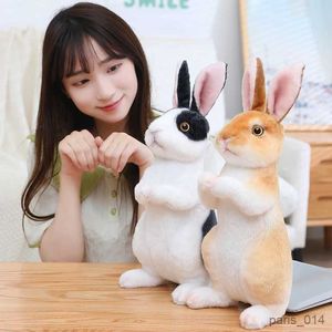 Animales de peluche realistas, lindos conejos de peluche blancos, accesorios para fotos de animales realistas, modelo de juguete de simulación, regalo de cumpleaños