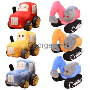 Animales de peluche de peluche Simulación TractorExcavator Juguetes de peluche Kawaii Muñecas de coche Relleno Suave Vehículo Almohada Regalo de cumpleaños de Navidad creativo para niños J230628