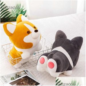 Animali di peluche ripieni Super Cute Pink Ass Uovo Corgis Cane Giocattolo Morbido Giappone Figura Shiba Inu Welsh Pembroke Cani Peluche Abbraccio Bambola Per Ottlz