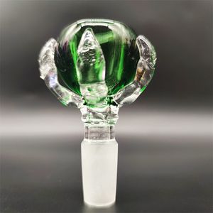 Style Bol Pièce 14mm Épaisseur Bol Pièce Bong Glissière De Verre Conduites D'eau Rond Vert Dragon Griffe Diapositives Capiteuses Bols Colorés Homme Fumeur Accessoire