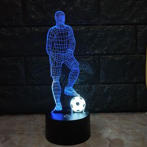 Lampe élégante capteur tactile football en forme de lumière 3D pour les fans de sport de football meilleur cadeau 7 éclairage changeant de couleur