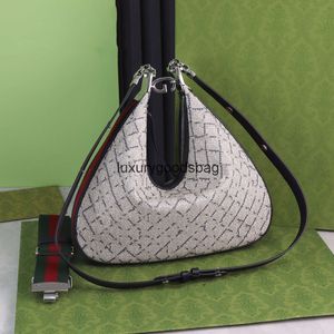 Nouvel accessoire élégant Grand sac à bandoulière Crescent G-hook proche avec fermeture à glissière amovible décor Web Sac à main de luxe corps incliné