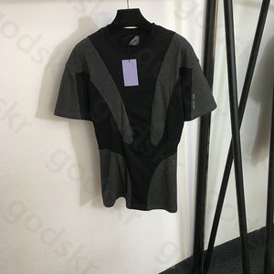 Chemise de sport mince et élégante pour femmes, ligne de styliste, Yoga, sweat-shirt à manches courtes, haut de sport d'été