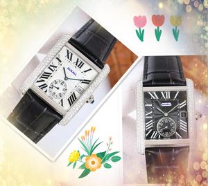 Sous-dialcraphe Working Stophatch hommes montres de luxe Calendrier Cale de vache STRAPE CHOIX CLACE SQUAGNES DIAMONDS TOP TOP BRAND