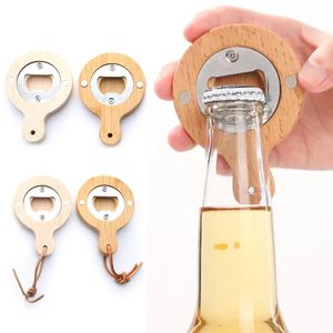 Sublimation 1pc naturel fait à la main en bois de bambou ouvre-bouteilles aimants pour réfrigérateur pâte de réfrigérateur décoration de la maison ouvre-bouteille de bière cadeau