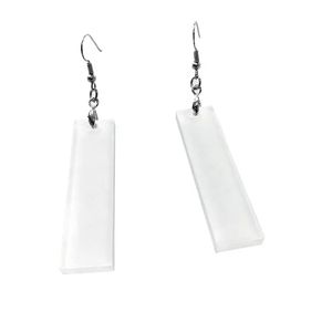 Pendientes de acrílico de sublimación en blanco pendiente de plástico sin terminar con ganchos para pendientes y anillo de salto para mujeres niñas joyería DIY rectángulo