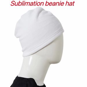 Sublimation bébé chapeau hiver polaire bonnet chapeau fête fournitures mode crâne casquette transfert de chaleur bricolage blanc blanc chapeau