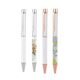 Stylos à bille à sublimation, transfert de chaleur vierge, matériau en alliage de zinc blanc, stylo personnalisé, fournitures scolaires et de bureau par Fedex, vente en gros