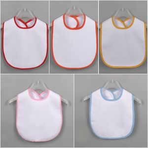 Sublimación Babero en blanco para bebé DIY Transferencia de calor Paños para eructar para niños Poliéster Baberos blancos para alimentador de bebé