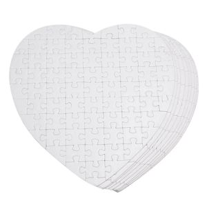 Sublimation Coeur Blanc Puzzles DIY Puzzle Produits En Papier Coeurs Amour Forme Transfert Impression Blancs Consommables Jouets Pour Enfants Cadeaux