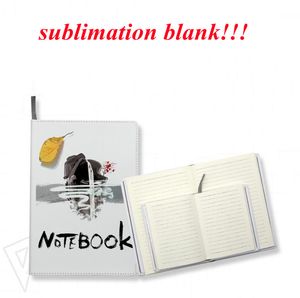 Sublimación Cuaderno en blanco A5 / A6 Diario Cuadernos de cuero DIY Impresión de transferencia en caliente personalizada para la escuela Viajes de oficina con páginas envío rápido